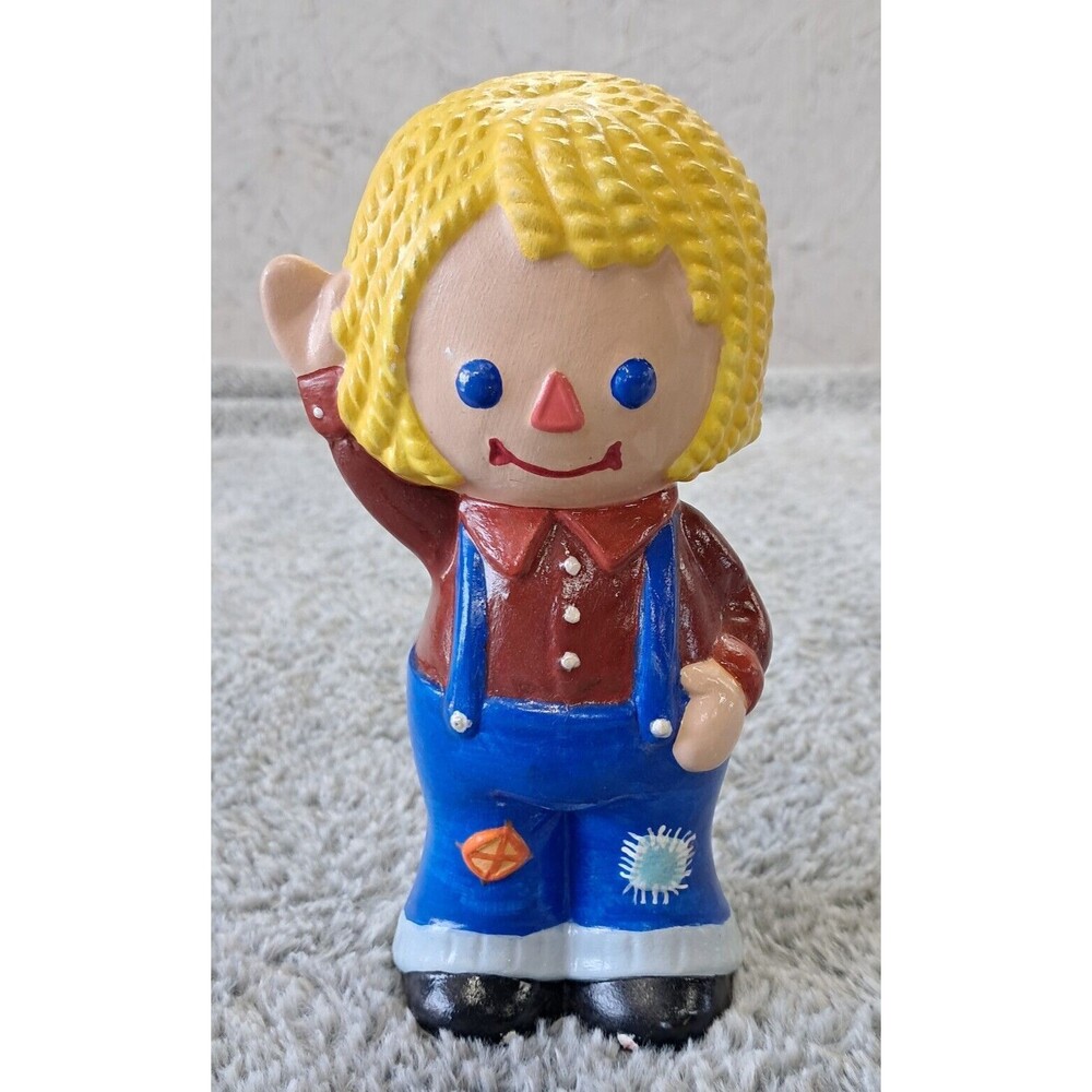 Vintage Ceramic Raggedy Andy Doll Boy 7" Tall Knick Knack Shelf Sitter